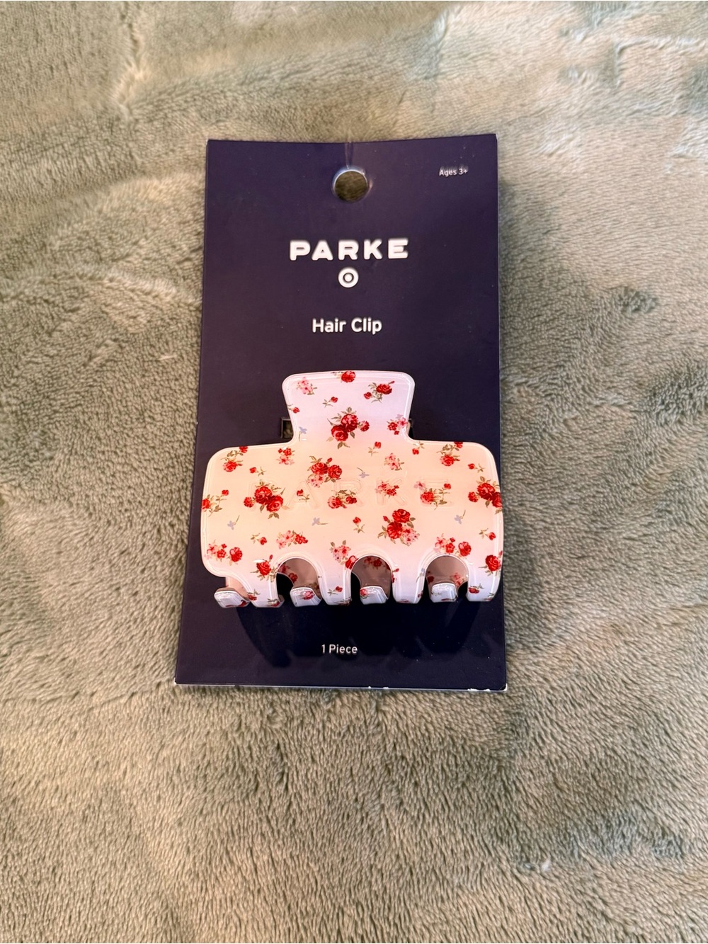PARKE X TARGET Floral Pink and Red Claw Hair Clip OS